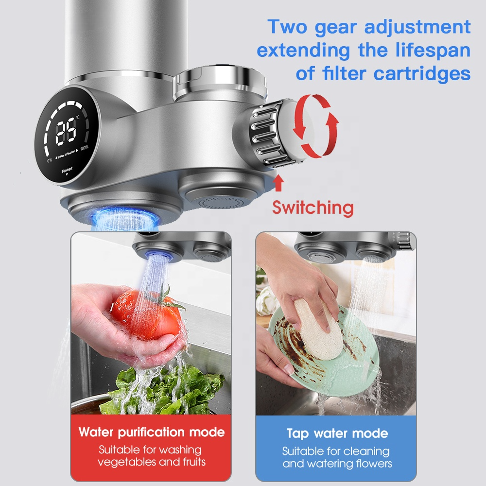 Ordalyne Faucet Water Filter for Sink — Reduces Chlorine, Taste & Odor | Smart LED Filter-Life Display, Fits Standard Faucets