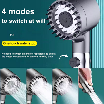 Ordalyne High-Pressure Filtered Shower Head – Handheld with 3 Spray Modes, Pause Switch, Hose & 5 Replaceable Sediment Filters